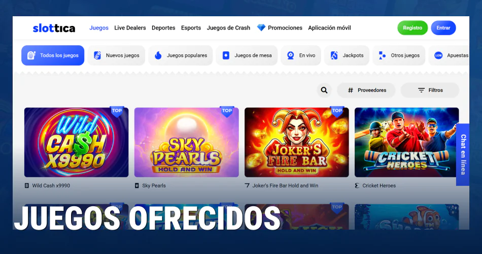 Juegos de casino Slottica